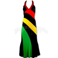 Rasta and Reggae Long Halter Dress