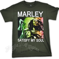 Bob Marley Satisfy My Soul Olive Green T-Shirt - Men's