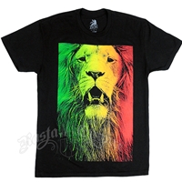 Rasta Lion Face Black T-Shirt - Men's