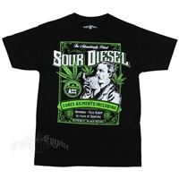 Seven Leaf Sour Diesel Strain Black T-Shirt – Men’s 