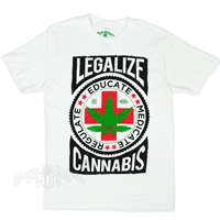Seven Leaf Legalize Cannabis White Heather T-Shirt - Men's