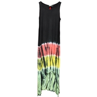 Rasta and Reggae  Tie Dye Tank Long Dress - Women's