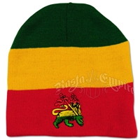 Lion of Judah on Red, Yellow and Green Beanie Cap