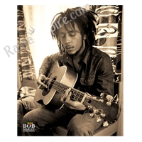 Bob Marley Sepia Guitar Mini Poster 16