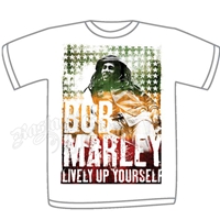 Bob Marley Lively Up Yourself White T-Shirt - Men's
