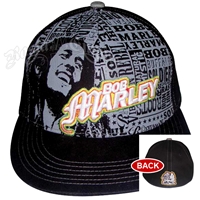 Bob Marley Songs Flexfit Charcoal Ball Cap
