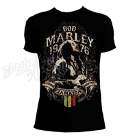 Bob Marley Rastaman Vibration Jamaica Black T-Shirt - Men's
