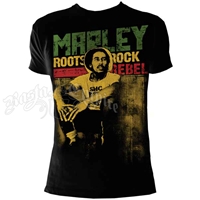 Bob Marley Roots Rock Rebel Black T-Shirt - Men's