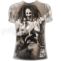 Bob Marley Guitar Antique White T-Shirt - Men's