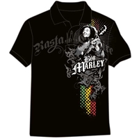 Bob Marley Rastaman Black Polo - Men's