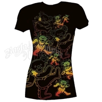 Grateful Dead Jamaica Rasta Bears Black T-Shirt - Women's