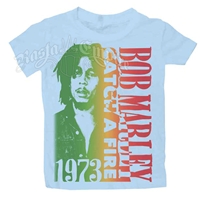 Bob Marley Catch A Fire 1973 Light Blue T-Shirt  - Toddler's