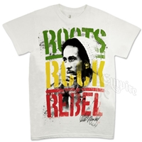 Bob Marley Roots, Rock, Rebel White T-Shirt - Men's