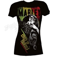Bob Marley Lively Up Yourself Black T-Shirt - Women's