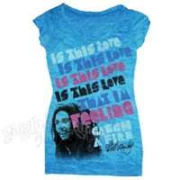 Bob Marley Is This Love Teal T-Shirt - Women's