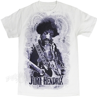 Jimi Hendrix Guitar White T-Shirt - Men's