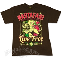 Rastafari Lion of Judah Star Chocolate T-Shirt - Men's