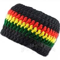 Rasta Crochet Black Headband