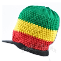 Rasta Cotton Visor Cap - Black Brim