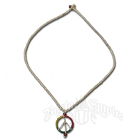 Rasta Hemp Peace Sign Necklace