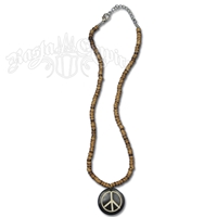 Peace Sign Tiger Coco Beads Necklace