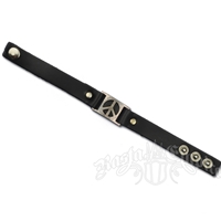 Peace Sign Leather Bracelet