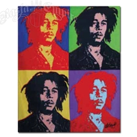 Bob Marley Fleece Throw - Andy Warhol Style