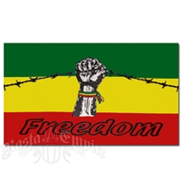 Rasta Freedom Fist Barbed Wire Flag