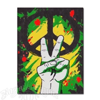 Rasta and Reggae Peace Hand Sign Flag
