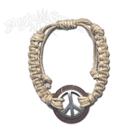 Peace Sign Hemp Bracelet