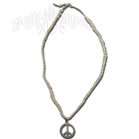 Hemp Necklace with Peace Sign Pendant