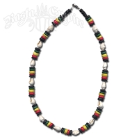 Rasta Beads and NASA Shells Necklace