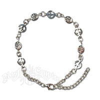 Peace Sign And Flowers Bracelet/Anklet