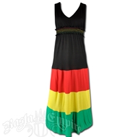 Rasta and Reggae V-Neck Long Dress