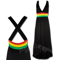 Rasta and Reggae Cross Back Straps Long Dress