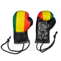 Mini Boxing Gloves - Rasta Black & Tri Color