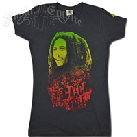 Bob Marley Catch A Fire Charcoal T-Shirt - Women's