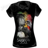 Bob Marley Satisfy My Soul Black T-Shirt - Women's