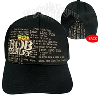 Bob Marley Iron Lion Zion Black Flexfit Cap