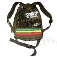Bob Marley Stand Up For Your Rights Military Green Backpack