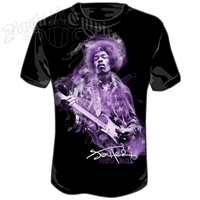 Jimi Hendrix Purple Haze Stars Black T-Shirt – Men’s