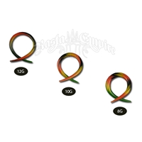 Rasta and Reggae Single Twist Glass Taper Body Jewelry