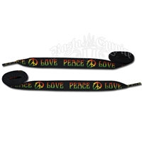 Rasta Peace, Peace Sign,  Love Shoelaces - Thick