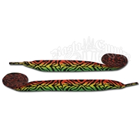 Rasta and Reggae Zebra Shoelaces - Thick