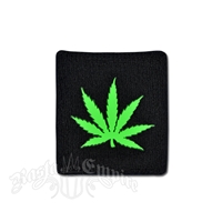 Marijuana Leaf Glow in the Dark Terry Cloth Wristband