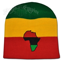 Africa on Rasta Striped Beanie Cap