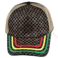 Rasta Skull Trucker Ball Cap