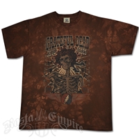 Grateful Dead Skull & Roses Brown Tie Dye T-Shirt - Men's