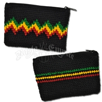 Rasta Crochet Coin Purse - Black