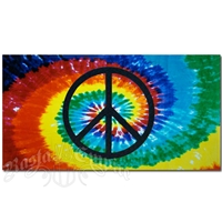 Peace Sign Tie Dye Beach Towel